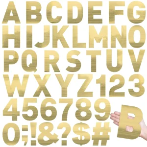 184pcs 6-Inch Gold Letter PVC Sticker Alphanumeric Symbol DIY Doorplate Mailbox Decoration for Home and Office