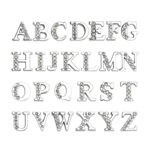 1pc A Z 8mm Half Crystal Slide Letters Charms for Bracelet Making Alphabet DIY Wristband Pet Collar Keychain Women Men Jewelry
