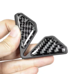 2 PCS Carbon Transparent Anti Collision Door Strip Logo Decorative Sticker Car Front Door Corner Protective Cover