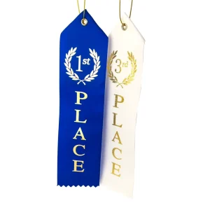 2″ x 8″ Custom Printed Satin Award Rosette Ribbon