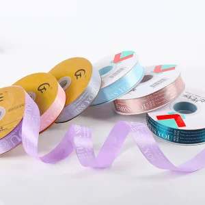 2.5CM*50Y Custom Printed Silk 100% Polyester Satin Ribbon