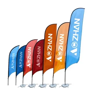2.8m Custom Logo Printed Single Sided Outdoor Advertising Beach Feather Flag Banner Stand Adjustable Flagpole