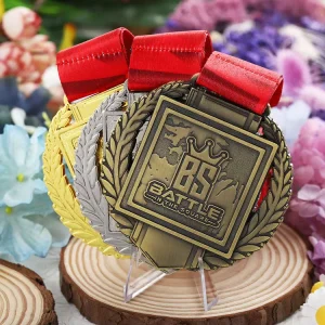 20 Years Manufacturer Custom Medal Hollow Cutting Zinc Alloy Metal Medal Brass Gold Silver Embossing 3D Battle Medallas