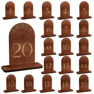 20pcs Wedding Table Number Stand Large Double Sided Wooden Sign 1 20 Centerpiece Decor Engraved Multifunction Customizable Table
