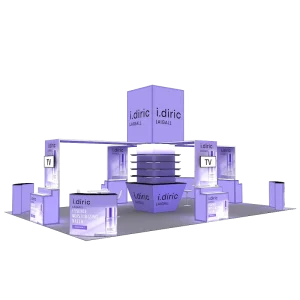 20×30 Backlit Light Box Step Counter Modular Shelves SEG Tension Fabric Display Booth