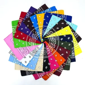 21 Inches Unisex Paisley Bandanas Bulk Multi Purpose Cowboy Head Wrap Necktie Face Cover Party Supplies