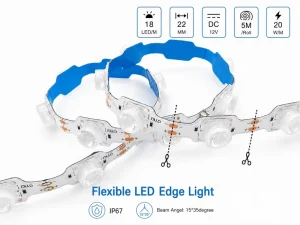 22 mm Flexible LED Edge Light Strip DC 12 V IP 67 for Channel Letter & Light Box Sign 18 LED High Brightness