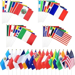 228 National Small Stick Flags Mini International Handheld Flag Decorations