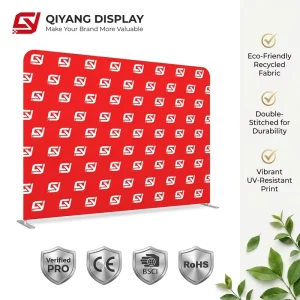 250gsm Knitted Fabric Aluminium Pole Frame Easy Assembly Red Stand Display Free Stand Banner