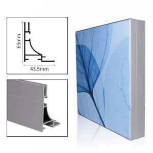 25Inch Thickness SEG Extrusion Lightbox Aluminium Profile Frameless LED Fabric Backlit Display Signage Silver