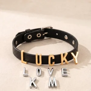 25mm Collar Large Charms Letters Personal Custom Slide Charm for Keychain Bags Dog Collar Pet Leash Shoe Lace