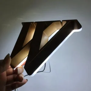 25mm Thick High Light Golden LED Letter Edge Light Acrylic Alphabet Letter Sign With LED Light