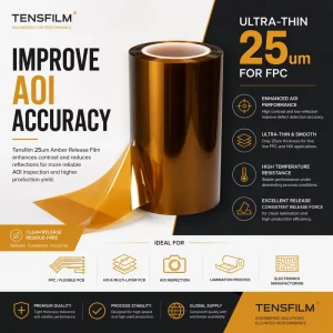 25um Tan PET Silicone Release Film 5-30g/in for FPC Hot Press Separation