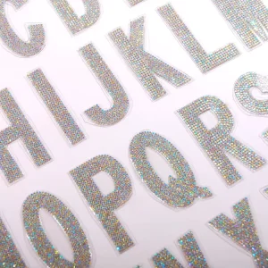 26 Alphabet Letters A Z Bling Hotfix Rhinestone Letters Stickers Iron on Crystal AB Diamond Patches for DIY Clothing