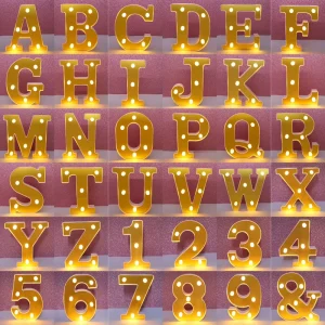26 English Marquee Alphabet LED Light-up Letters Mini Small Lighting for Outdoor Wedding Decoration