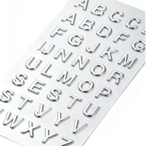 26 Letter 3D Soft PVC Adhesive Car Stickers Custom Chrome & Metal Logo Stickers for Craft Use Waterproof & Sun Proof