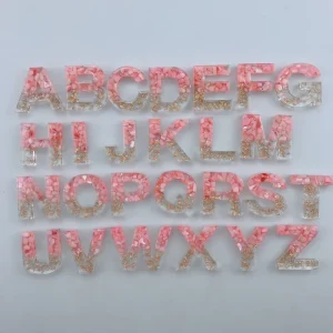 26 Letter Resin Keychain Pendant Capital Handbag English Word Fringe Flash Rubber Nordic Eco Friendly Home Decoration