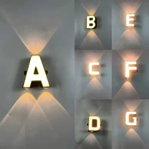 26 Letters Exterior Interior LED Wall Light for Company Logo Advertising Wedding Waterproof Wall Lamp