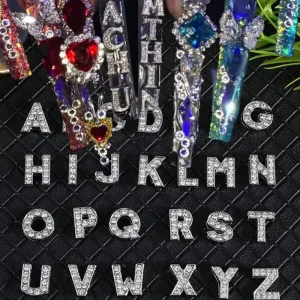 26pcs set Cartoon Letter Nail Art Charms Alphabet A Z Nail Rhinestones DIY Manicure Decor Parts Accessories Decoration
