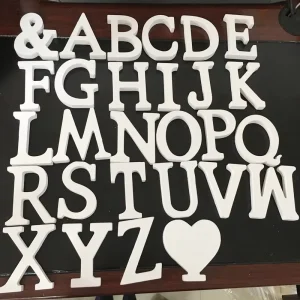 27 Spot Antique Style English Letter Ornaments Wood Carving Painting for Home Wedding Photography Decorations