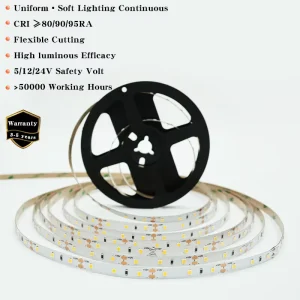 2835 LED Strip Light 5m 10m Roll DC 24V 12V 60 LED Optional 5/8/10mm PCB White 2700K 3000K 4000K 6500K for Home Showcase Lighting