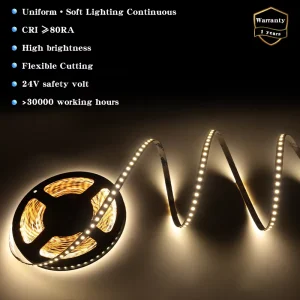 2835 Smd LED Strip Light 120LEDs m 8mm High Brightness 80RA for Bedroom Hallway TV Backing Home Use Strip Light 24v