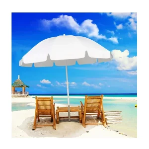2M Custom Advertising White Parasol Sun Big Umbrella Beach Restaurant Umbrellas for Outdoor