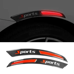 2PCS Anti Collision Strips Warning Reflective Stickers Car Reflective Stickers Reflective Bumper Wheel Eyebrow Fender Stickers