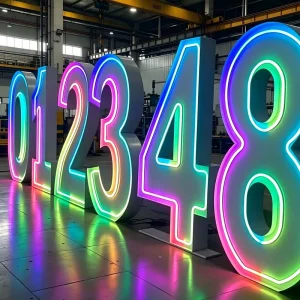 2ft 3ft 4ft 0-9 A-Z Large LED Letter Number Light Acrylic Light Up RGB Neon Number Sign for Party Custom