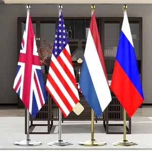 2m 2.6m 3m Telescopic Triangular Flagpole Adjustable Height 79″-118″ Indoor Use Office Hotel Reception Custom Flagpole