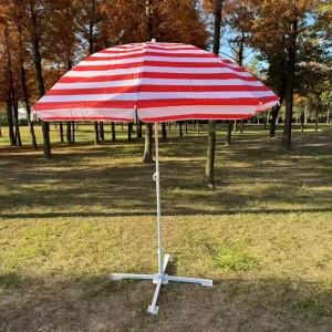 2m Steel Pole Polyester Outdoor Sun Umbrella Beach Parasol Outdoor Furniture Large Stall Courtyard Advertising Windproof