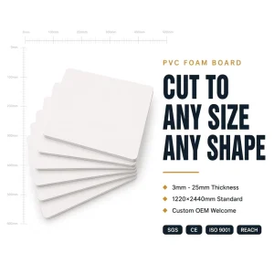 3-25mm 1220mm*2440mm or other custom size white pvc foam board 5/8/10/12/15/16/18/25mm