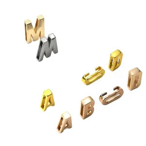 3/4″ 1″ Hollowed Metal Zinc Alloy Alphabet Slide Letter Silver Gold Plated for Bag Bag Parts Accessories