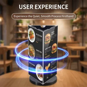 3-Sided Rotating Eco-Friendly Acrylic Foldable for Table Sign Triangle Stand Easy Assembly Quick Insert Floor Standing