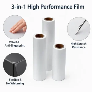 3 in 1 Soft Touch Thermal Lamination Film Anti scratch Anti fingerprint Velvet Matte Roll