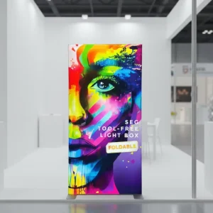 3.3×6.5ft/8ft Advertising Tool free LED SEG Foldable Fabric Light Box Fabric Back Wall Backdrop for Trade Show Exhibition