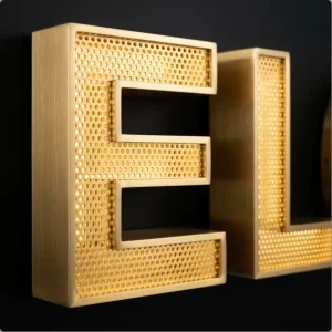 304 Stainless Steel Mesh Letters LED Halo Lit Perforated Signage for Hotels Bars Companies Car IP65 Waterproof Brand Logo