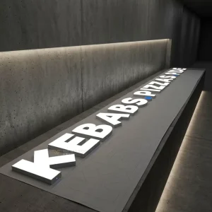 304 Stainless Steel Painted Face Lit Letters Custom Advertising Signage for Indoor Outdoor Use