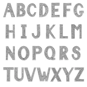 30mm Silver Rhinestone Shoe Accessories Sliding Letters A Z Glamour Letter Wristband Crystal DIY Shoe Accessories