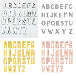 30mm Slide Letters Alphabet A Z Slide Charms Crystals Pendants DIY Accessory Jewelry Findings