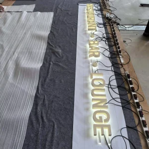 30mm Thick Painted 316 Stainless Steel LED Backlit Lettering for Custom Indoor Outdoor Signage Display