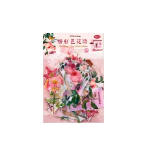 30pcs Pack Pet Gold Foil Stickers Tea Party Notes Series Flower Hand Account Material Decoration Collage 6 Models