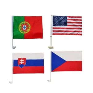 30x45cm Double Side Polyester All Countries Custom Printing Car Flag Windows 12×18 Inches Mini Flag For Car