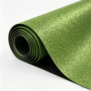 3127 Sparkle Forest Green Glitter PVC Self Adhesive Vinyl Waterproof Lamination Film for Gift Box Bouquet Wrapping OEM Supported