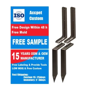 34 in 2 Pack Fence Post Base Bracket Anchors Steel Posts Anchors Wood Fence Post Repair Kit Stakes for Repairing Damaged Fence
