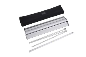 36″ Portable Pull up Banner Stands Wide Retractable Aluminum Banner Stand Silver Step roll-up banner
