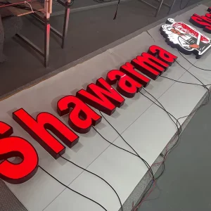 3D Acrylic Channel Letter Signs Stainless Steel Frontlit Outdoor Illuminated Letters for Company Advertising