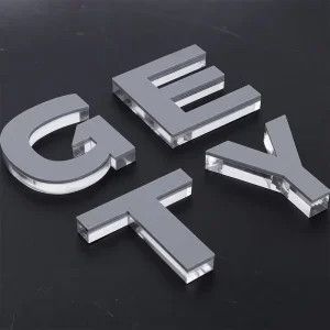 3D Acrylic Crystal Letters High Glossy Polished Plexiglass Signage for Company Office Reception Wall Decor
