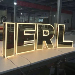 3D Advertising Sign Acrylic Luminous Led Signage 304 Stainless Steel Letters for Store Super Market