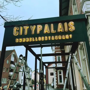 3D Backlit LED Channel Letter Sign Custom Gold Metal Acrylic Indoor Outdoor Business Logo Advertising